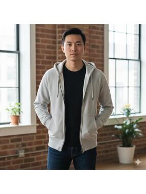 FLINT AND TINDER - The 10-Year Hoodie Gray Full Zip Up - Size Medium